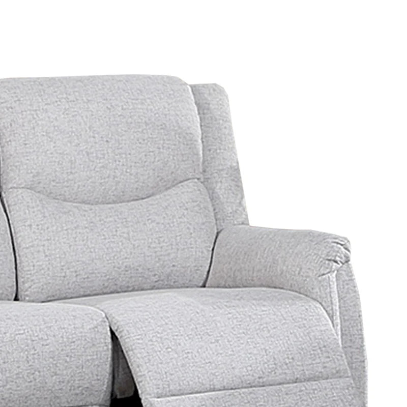 Burlap-Like-Fabric Upholstered Manual Motion Reclining Loveseat