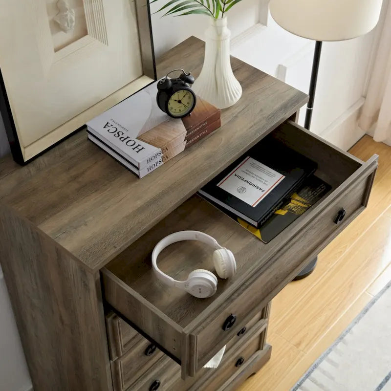 Modern 6 Drawer Dresser, Dressers for Bedroom, Tall Chest of Drawers Closet