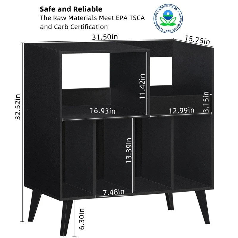 Grote platenspelerkast - 15.75D x 31.5W x 32.52H