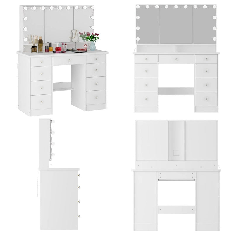 Stijlvolle kaptafel met drie spiegels