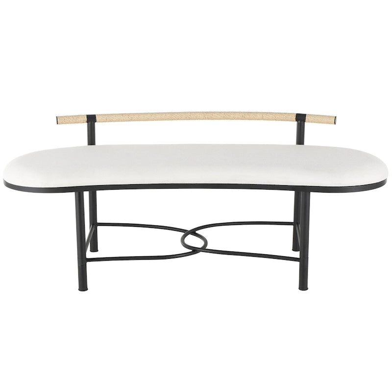 Oval upholstered bench