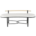 Oval upholstered bench