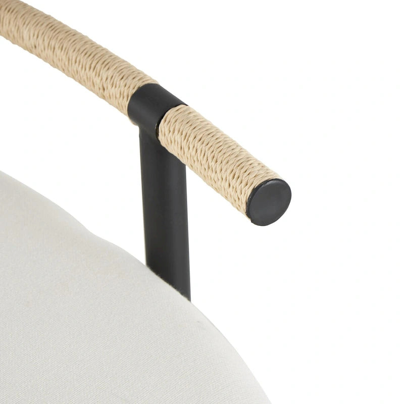 Oval upholstered bench