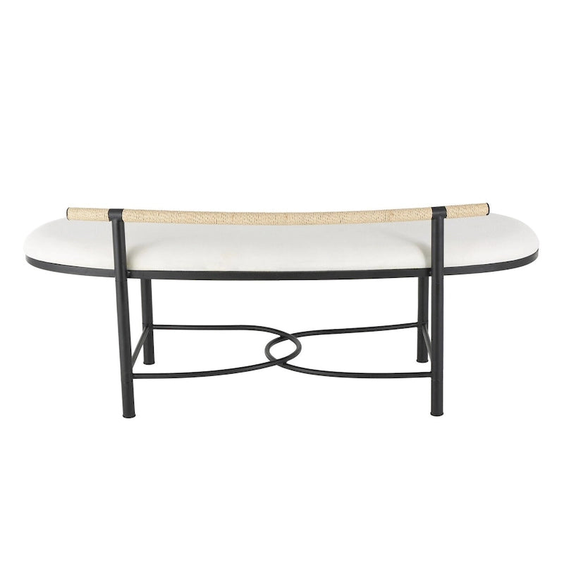 Oval upholstered bench