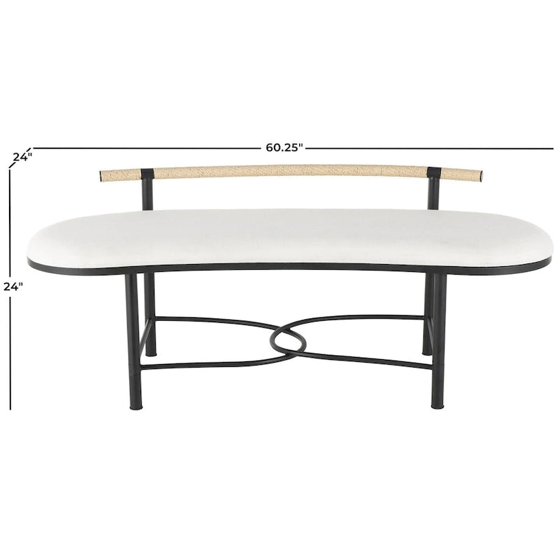 Oval upholstered bench