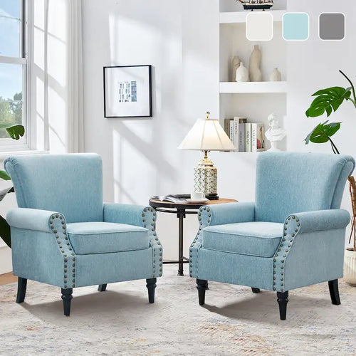 Classic Upholstered Accent Chair Set of 2